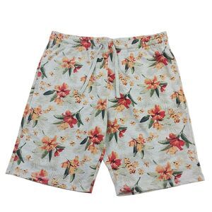 Retrofit Shorts Mens Large Gray Floral Knit Loungewear Casual Summer Beach